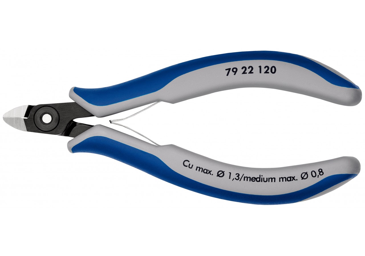 Pince coupante de précision sans biseau 120mm- Ressort - Bi-matière - Knipex - 7922120