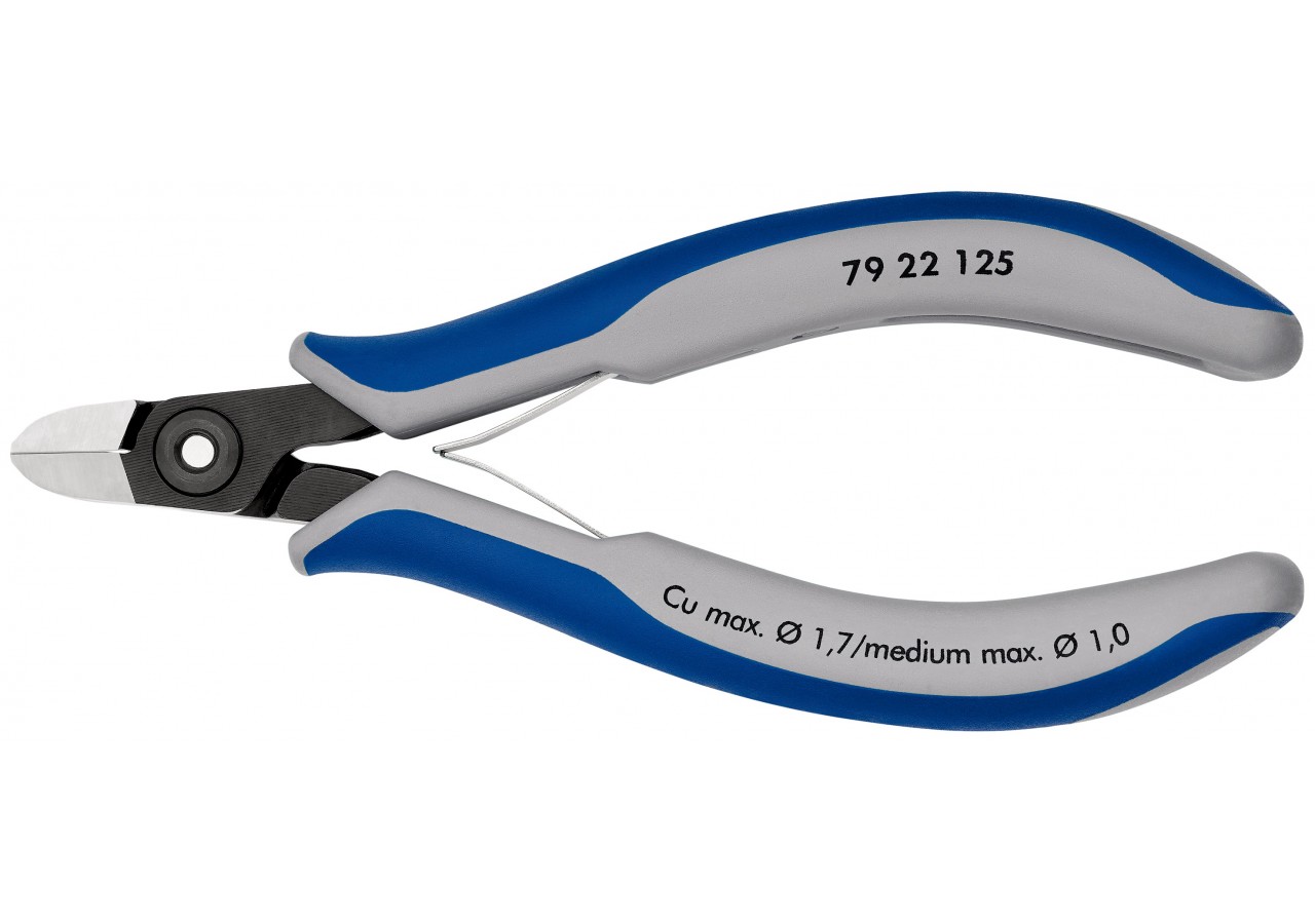 Pince coupante de précision sans biseau 125mm - Ressort - Bi-matière - Knipex - 7922125