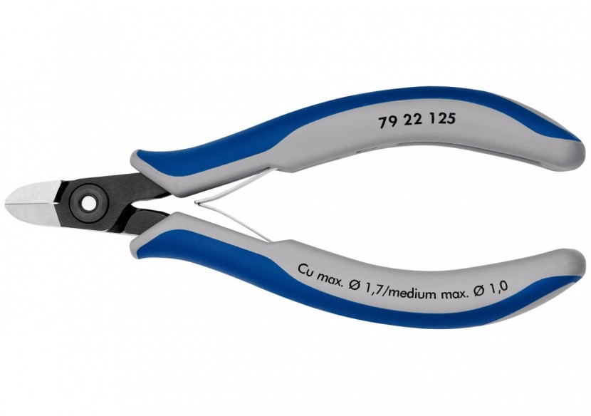 Pince coupante de précision sans biseau 125mm - Ressort - Bi-matière - Knipex - 7922125