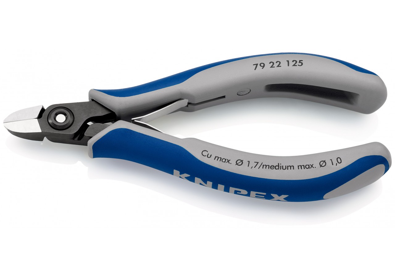 Pince coupante de précision sans biseau 125mm - Ressort - Bi-matière - Knipex - 7922125