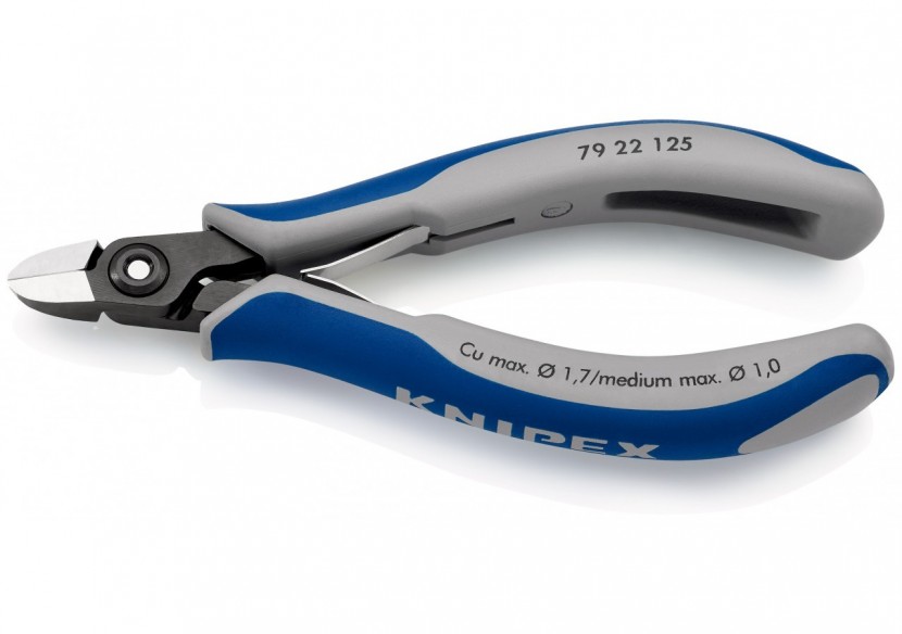 Pince coupante de précision sans biseau 125mm - Ressort - Bi-matière - Knipex - 7922125