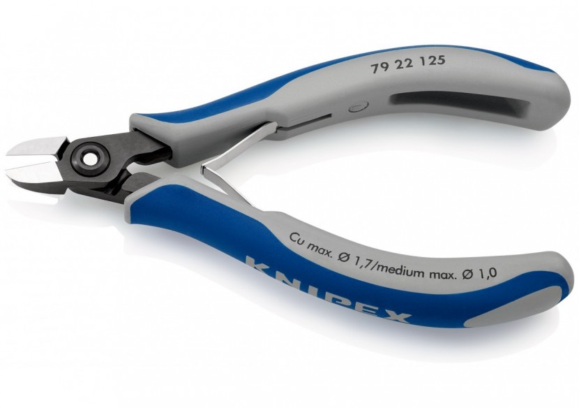 Pince coupante de précision sans biseau 125mm - Ressort - Bi-matière - Knipex - 7922125