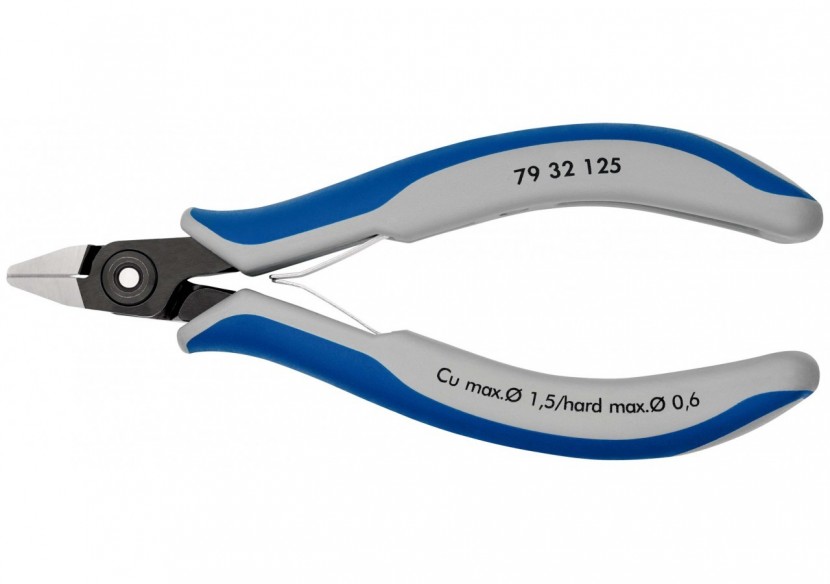 Pince coupante tête pointue petit biseau 125mm - Ressort - Gainage bi-matière - Knipex - 7932125