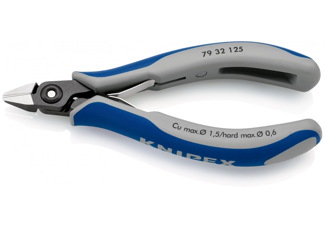 Pince coupante tête pointue petit biseau 125mm - Ressort - Gainage bi-matière - Knipex - 7932125