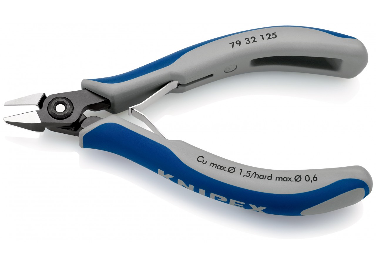 Pince coupante tête pointue petit biseau 125mm - Ressort - Gainage bi-matière - Knipex - 7932125