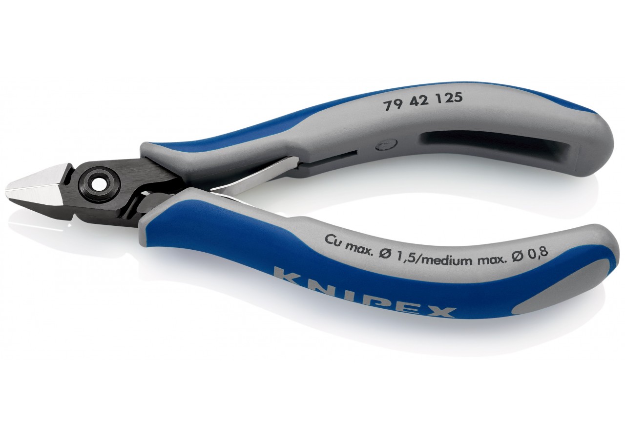 Pince coupante tête pointue petit biseau 125mm - Ressort - Bi-matière - Knipex - 7942125