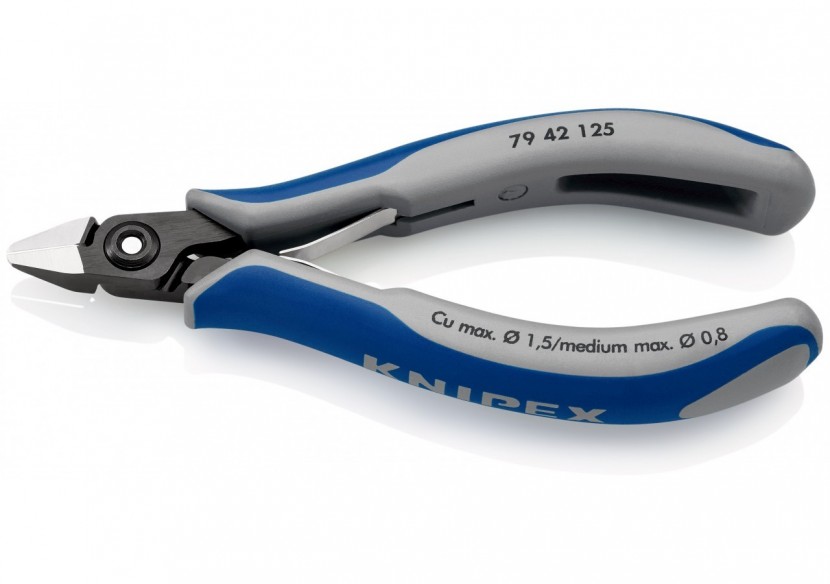 Pince coupante tête pointue petit biseau 125mm - Ressort - Bi-matière - Knipex - 7942125