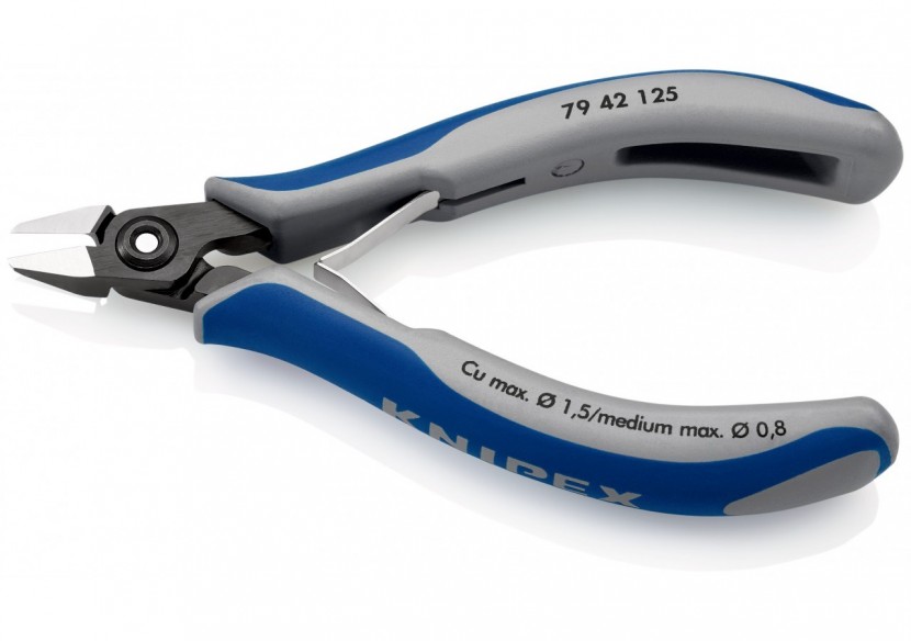 Pince coupante tête pointue petit biseau 125mm - Ressort - Bi-matière - Knipex - 7942125