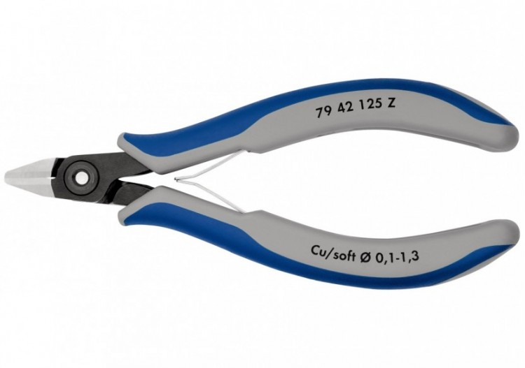 Pince coupante tête pointue coupe à ras 125mm - Ressort - Bi-matière - Knipex - 7942125Z