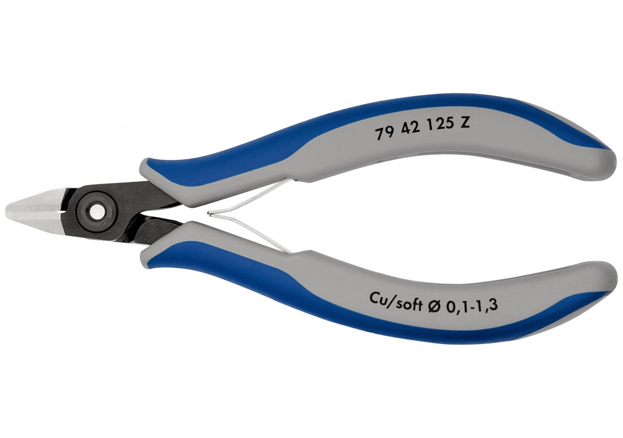 Pince coupante tête pointue coupe à ras 125mm - Ressort - Bi-matière - Knipex - 7942125Z