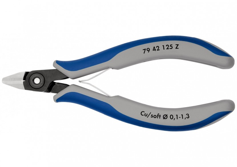 Pince coupante tête pointue coupe à ras 125mm - Ressort - Bi-matière - Knipex - 7942125Z
