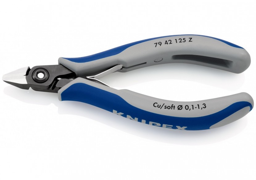 Pince coupante tête pointue coupe à ras 125mm - Ressort - Bi-matière - Knipex - 7942125Z