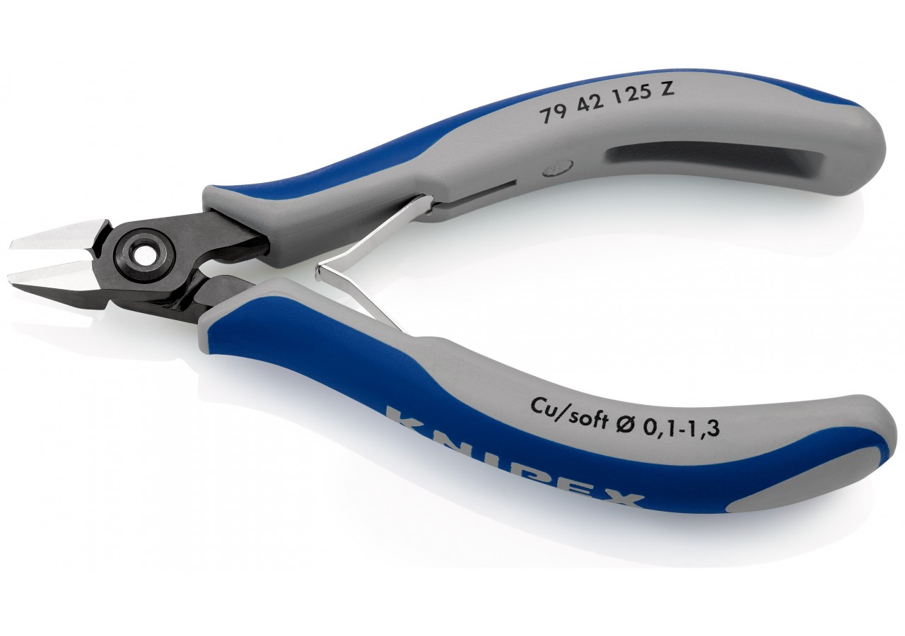 Pince coupante tête pointue coupe à ras 125mm - Ressort - Bi-matière - Knipex - 7942125Z