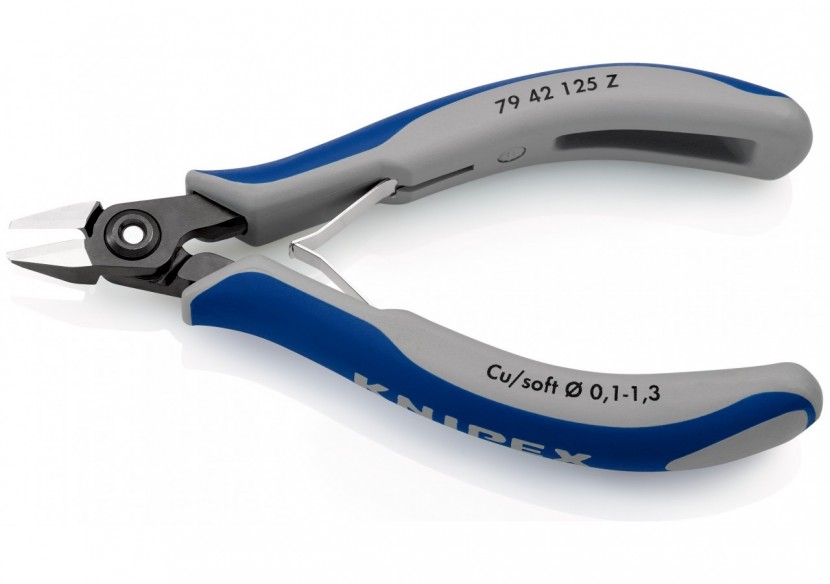 Pince coupante tête pointue coupe à ras 125mm - Ressort - Bi-matière - Knipex - 7942125Z