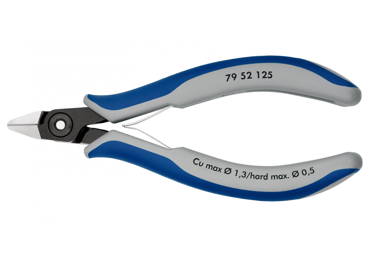 Pince coupante tête pointue petit biseau 125mm Ressort Bi-matière Serre-fils - Knipex - 7952125