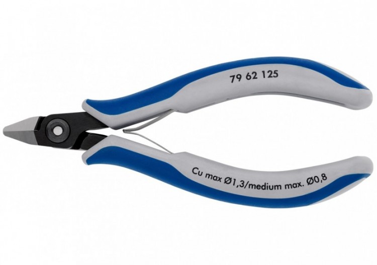 Pince coupante tête pointue sans biseau 125mm Ressort Bi-matière Serre-fils - Knipex - 7962125