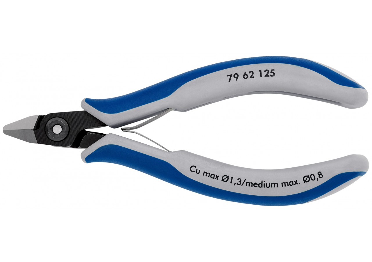 Pince coupante tête pointue sans biseau 125mm Ressort Bi-matière Serre-fils - Knipex - 7962125