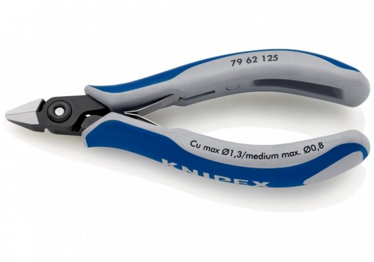 Pince coupante tête pointue sans biseau 125mm Ressort Bi-matière Serre-fils - Knipex - 7962125 2