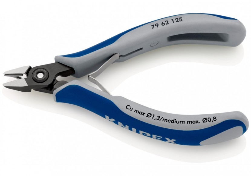 Pince coupante tête pointue sans biseau 125mm Ressort Bi-matière Serre-fils - Knipex - 7962125