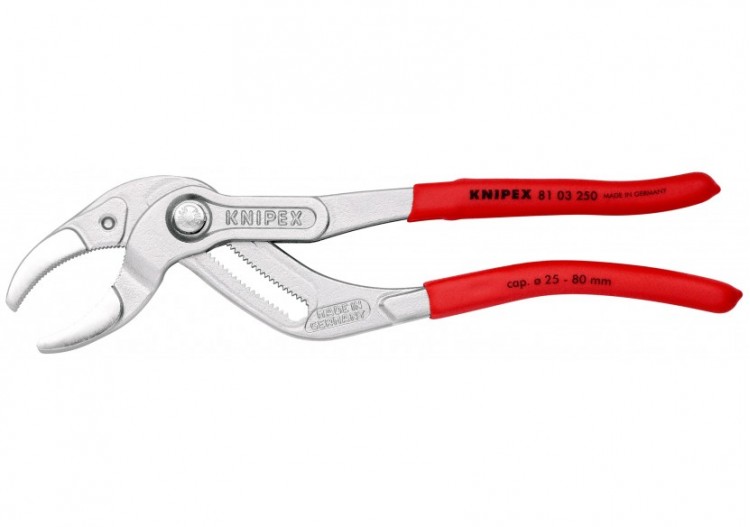 Pince pour siphons et connecteurs 250mm - Gainage PVC - Chromée - Knipex - 8103250