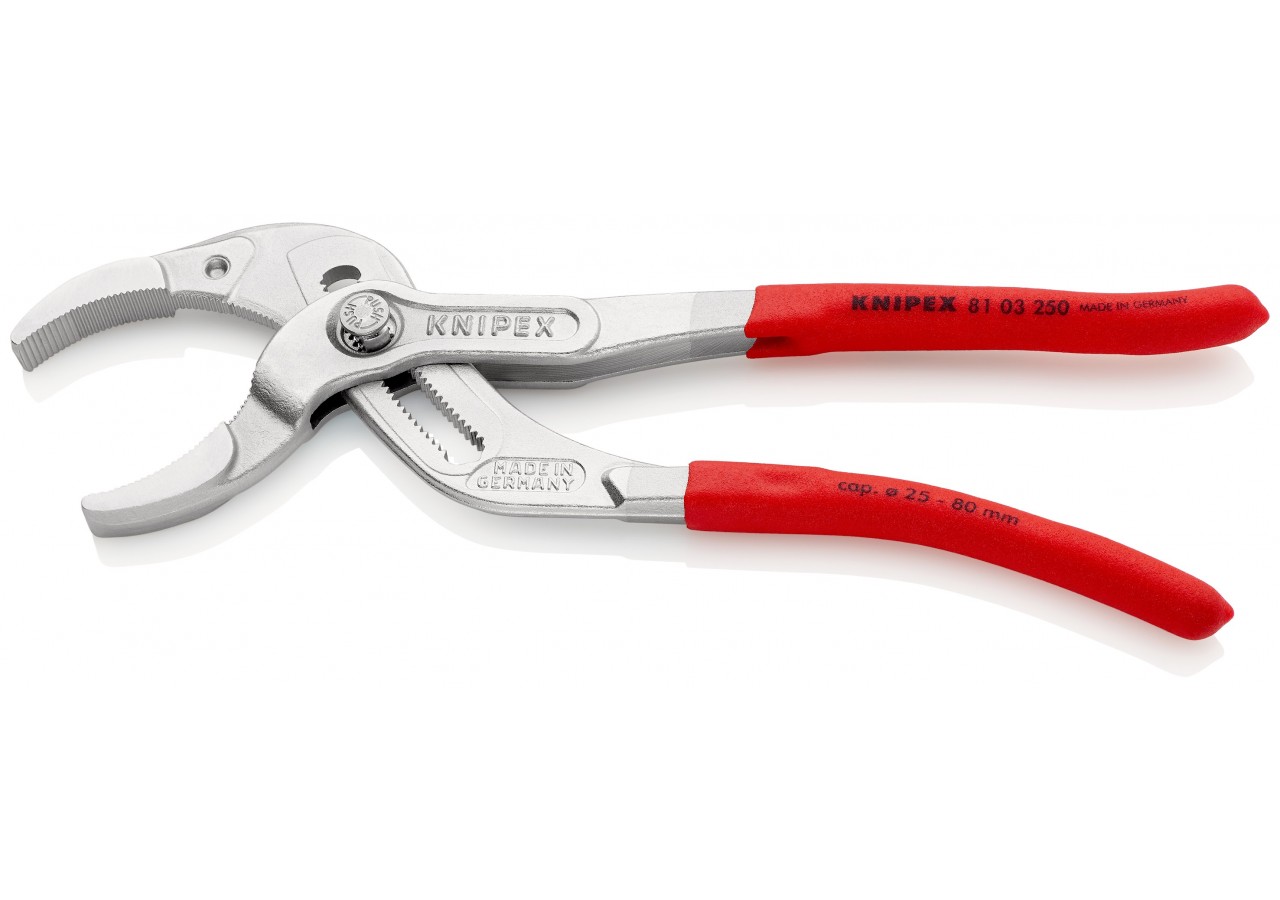 Pince pour siphons et connecteurs 250mm - Gainage PVC - Chromée - Knipex - 8103250