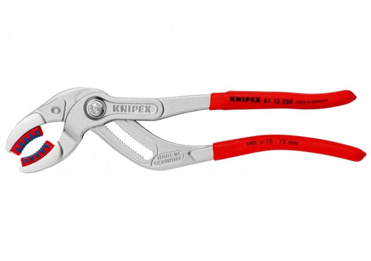 Pince pour siphons et connecteurs à becs plastique 250mm - PVC - Chromée - Knipex - 8113250