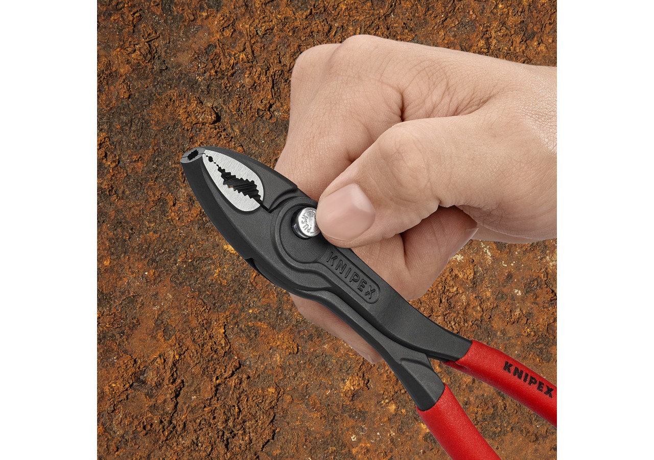 Pince multiprise frontale et latérale Twingrip 200mm - Gainage PVC - Tête polie - Knipex - 8201200