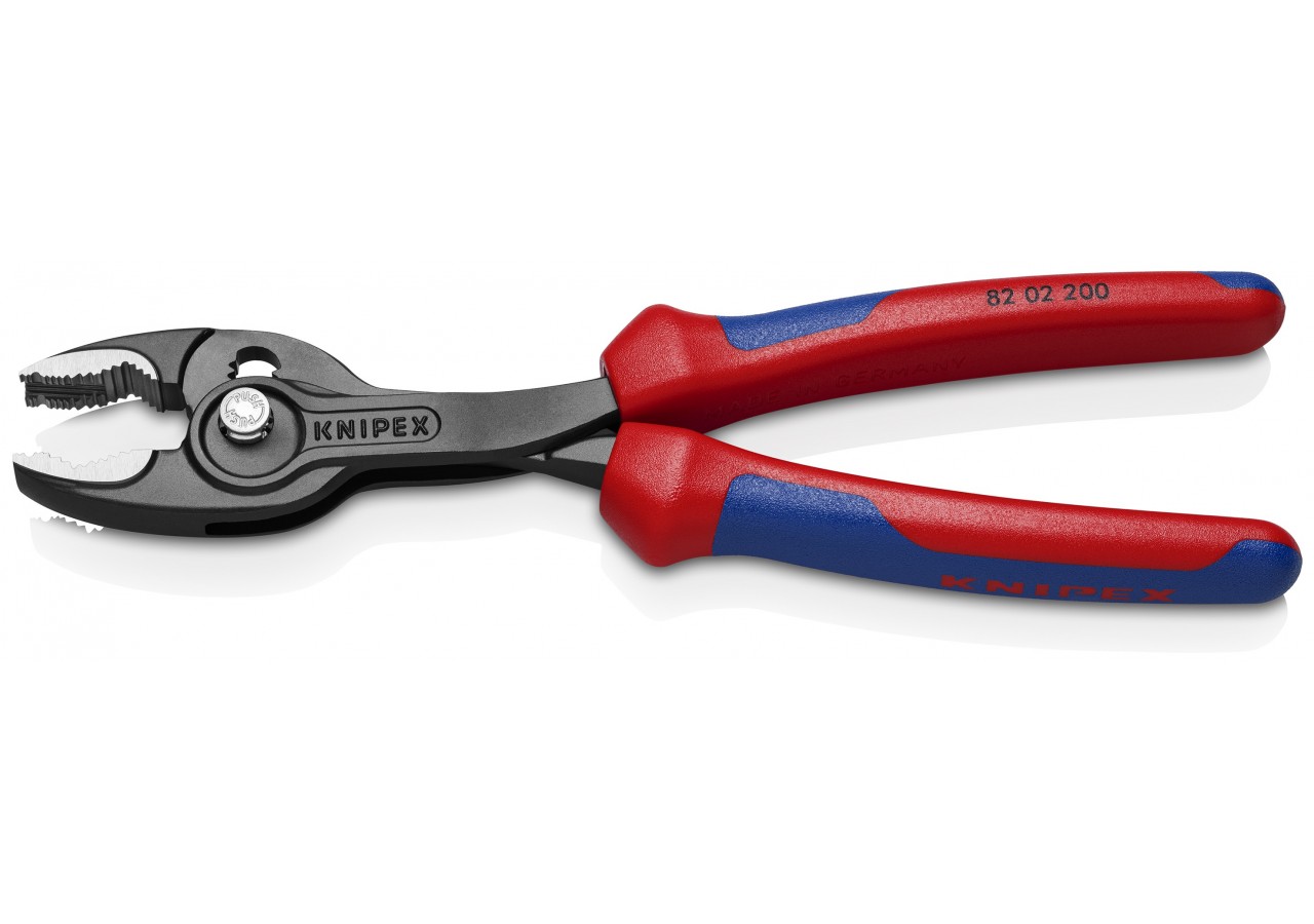 Pince multiprise frontale Twingrip 200mm - Gainage Bi-matière - Tête polie - Knipex - 8202200