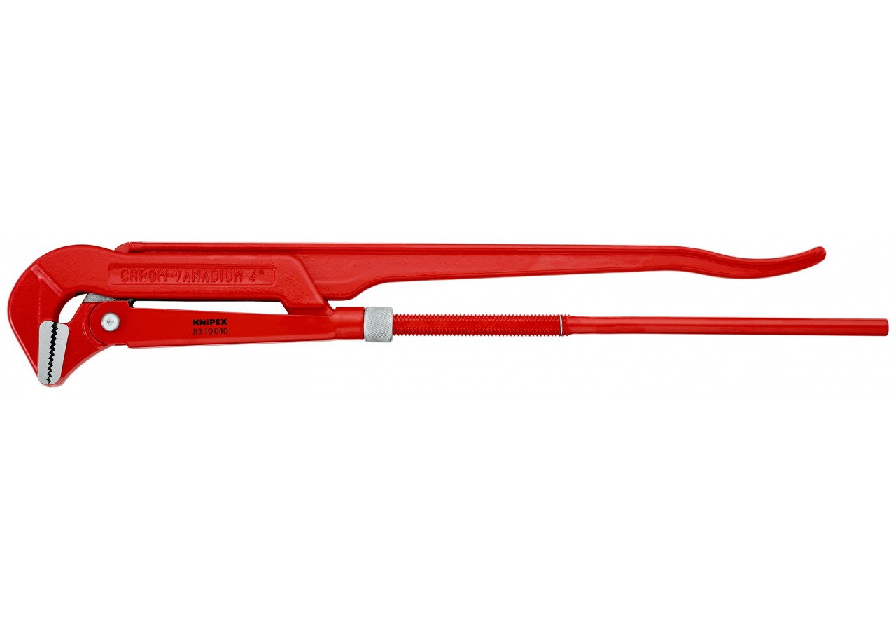 Clé serre-tubes 750mm avec mâchoires coudées à 90° - Ouverture: 10 à 130mm - Knipex - 8310040