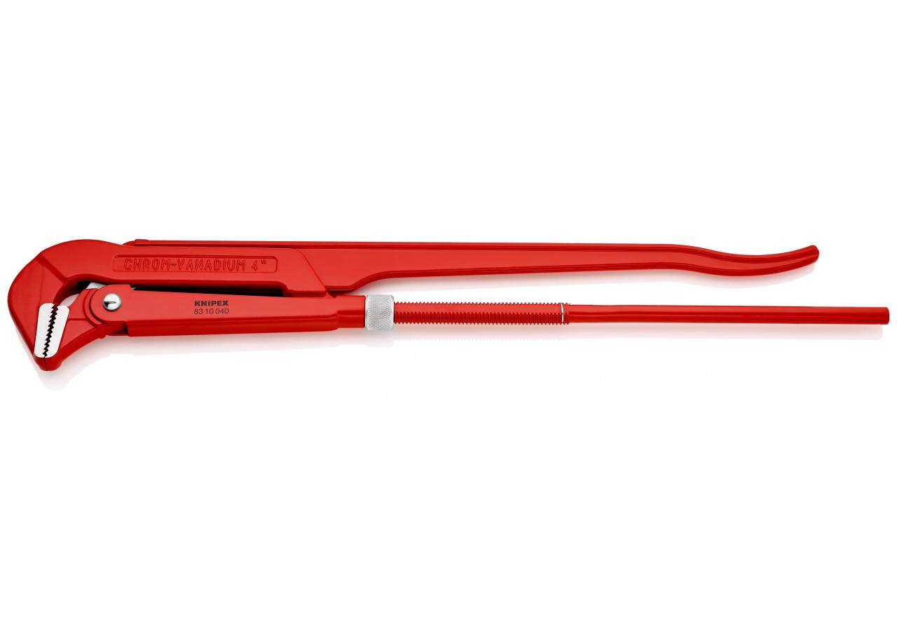 Clé serre-tubes 750mm avec mâchoires coudées à 90° - Ouverture: 10 à 130mm - Knipex - 8310040