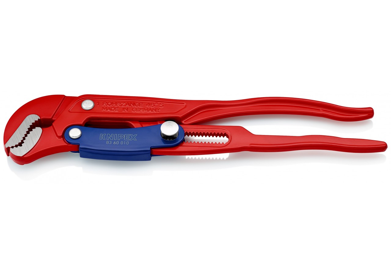 Clé serre-tubes 330mm à mâchoires en "S" - Réglage par bouton - Ouverture: 42mm - Knipex - 8360010