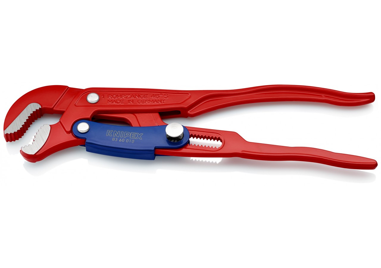 Clé serre-tubes 330mm à mâchoires en "S" - Réglage par bouton - Ouverture: 42mm - Knipex - 8360010