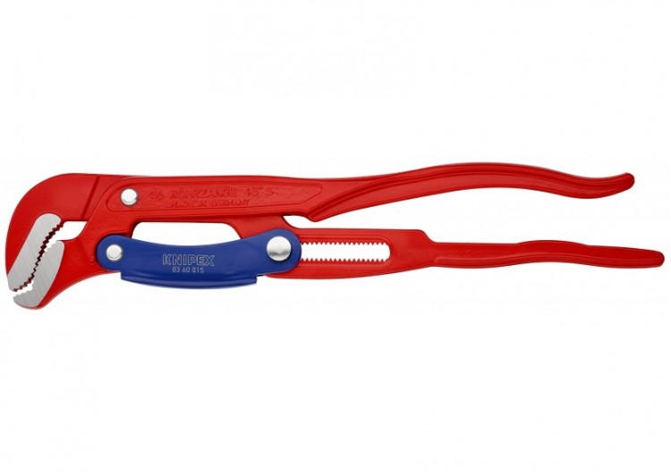 Clé serre-tubes 420mm à mâchoires en "S" - Réglage par bouton - Ouverture: 60mm - Knipex - 8360015