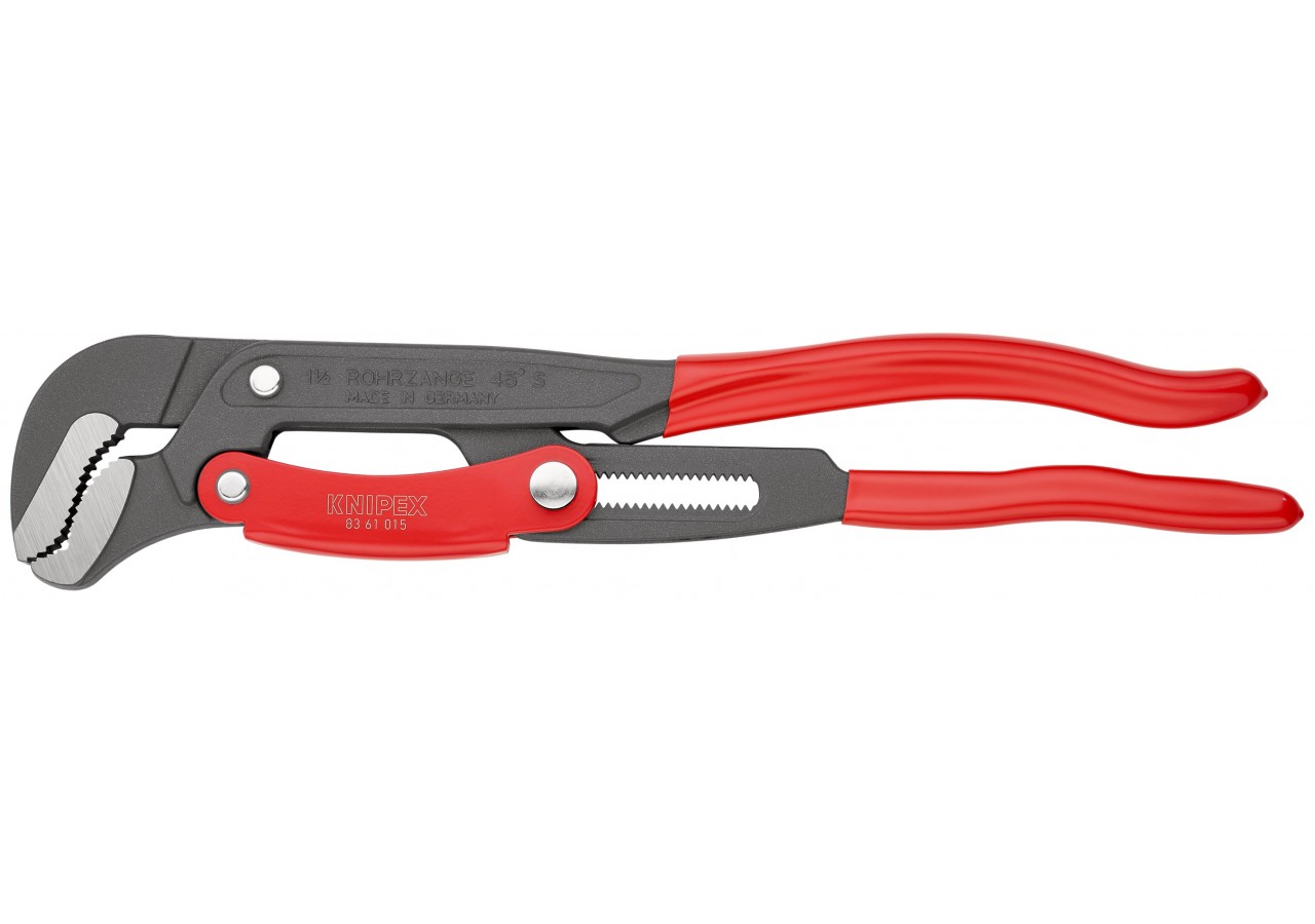 Clé serre-tubes en "S" 420mm - Gainée PVC - Réglage par bouton - Ouverture: 60mm - Knipex - 8361015