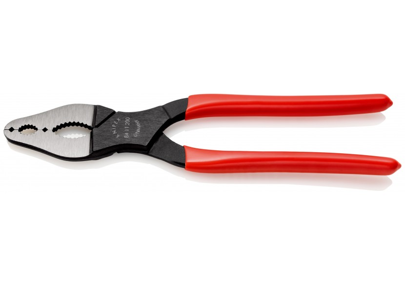 Pince à cônes atramentisée noire à tête étroite polie 200mm - Gainage PVC - Knipex - 8411200