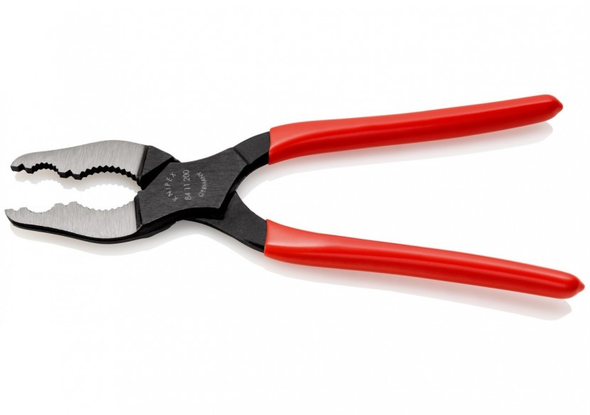 Pince à cônes atramentisée noire à tête étroite polie 200mm - Gainage PVC - Knipex - 8411200