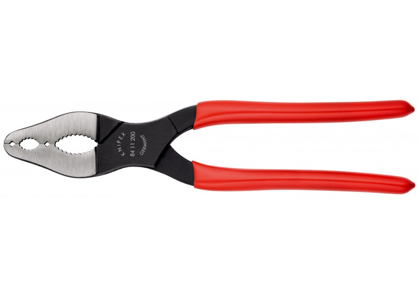 Pince à cônes atramentisée noire à tête étroite polie 200mm - Gainage PVC - Knipex - 8411200