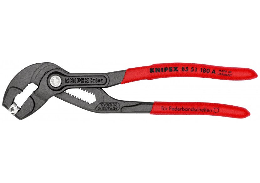 Pince à colliers autoserrants 180mm - Gainage PVC antidérapant - Ouverture 50mm - Knipex - 8551180A