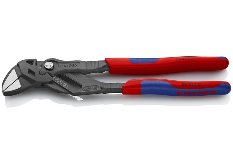 Pince-clé atramentisée noire 250mm - Bi-matière - Ouverture 52mm ou 2" - Knipex - 8602250