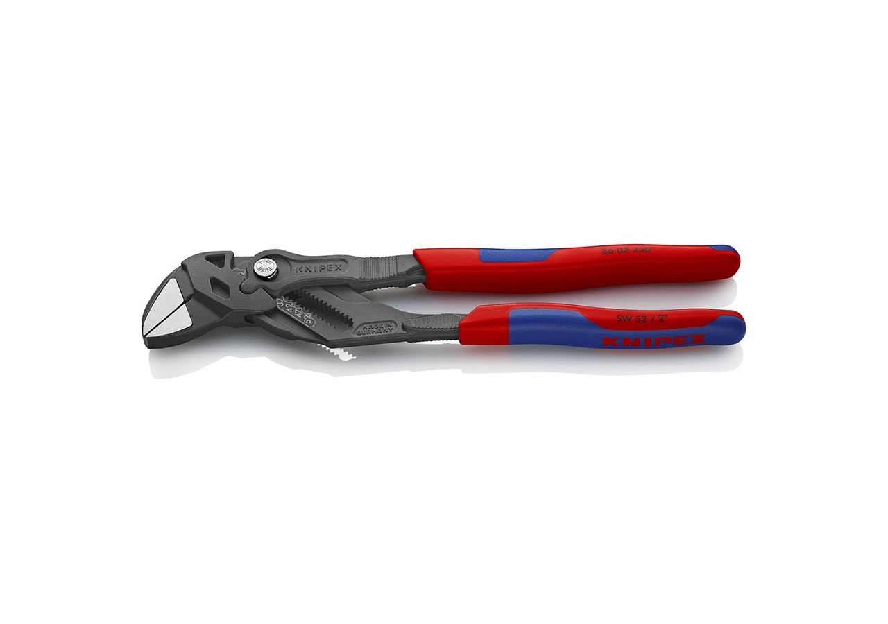 Pince-clé atramentisée noire 250mm - Bi-matière - Ouverture 52mm ou 2" - Knipex - 8602250