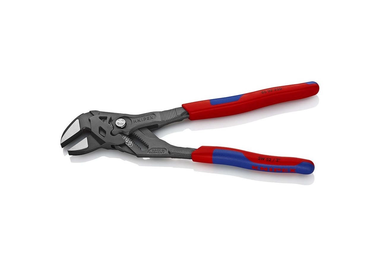 Pince-clé atramentisée noire 250mm - Bi-matière - Ouverture 52mm ou 2" - Knipex - 8602250
