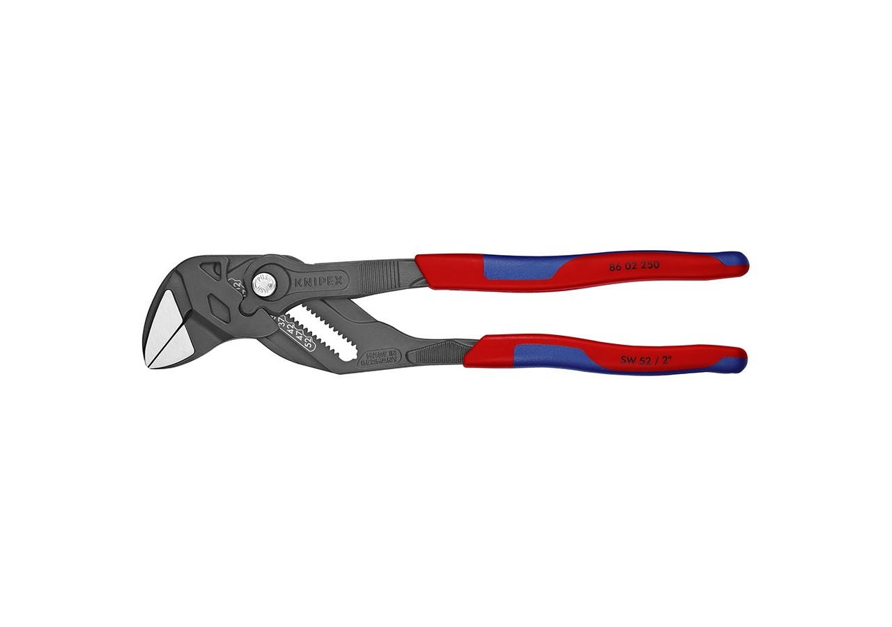 Pince-clé atramentisée noire 250mm - Bi-matière - Ouverture 52mm ou 2" - Knipex - 8602250