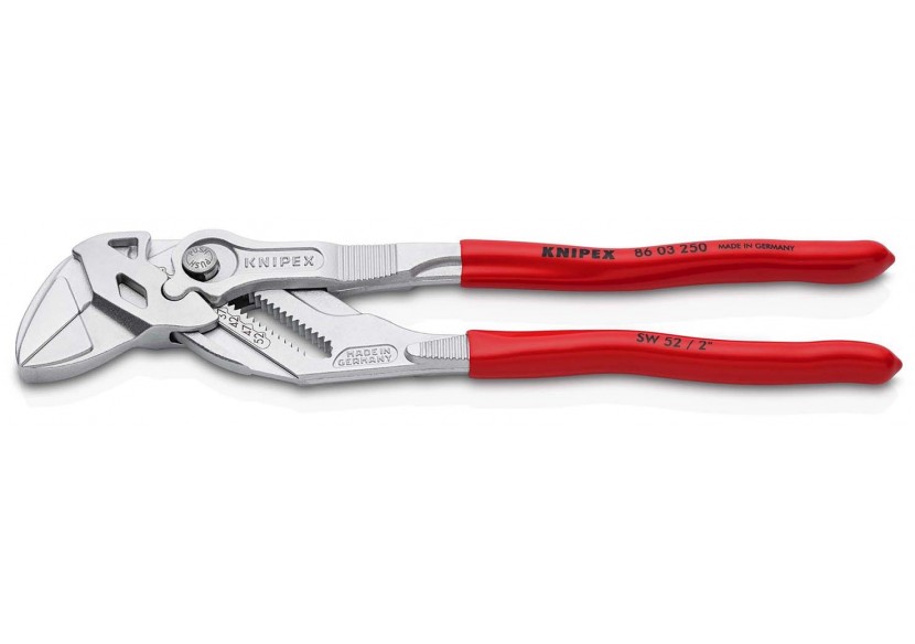 Pince-clé 250mm - Gainage PVC - Chromée - Capacité 52mm ou 2" - Knipex - 8603250