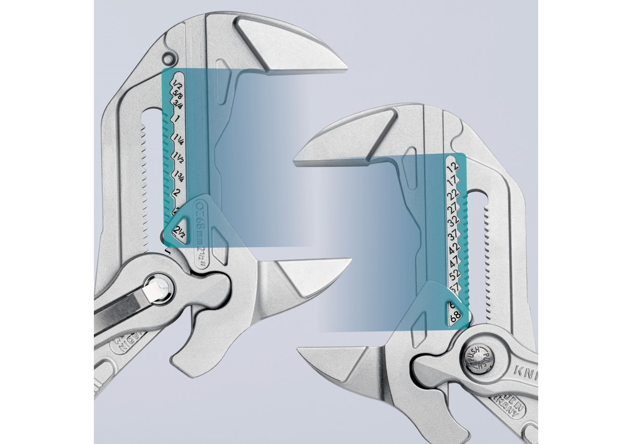 Pince-clé 300mm - Gainage PVC - Chromée - Ouverture 68mm - Knipex - 8603300