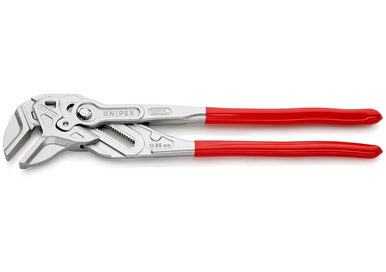 Pince-clé 400mm - Gainage PVC - Chromée - Ouverture 85mm - Knipex - 8603400