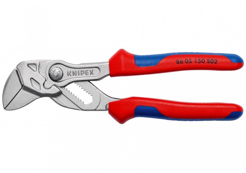 Pince-clé 150mm - Bi-matière - Chromée - Mâchoires striées - Ouverture 40mm - SC - Knipex - 8605150S02 Pince-clé 150mm - Bi-matière - Chromée - Mâchoires striées - Ouverture 40mm - SC - Knipex - 8605150S02