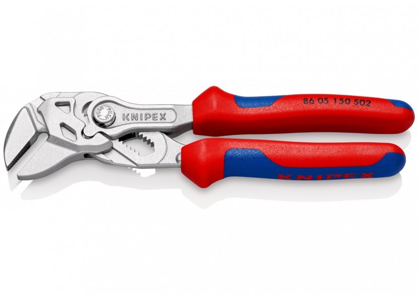 Pince-clé 150mm - Bi-matière - Chromée - Mâchoires striées - Ouverture 40mm - SC - Knipex - 8605150S02 Pince-clé 150mm - Bi-matière - Chromée - Mâchoires striées - Ouverture 40mm - SC - Knipex - 8605150S02