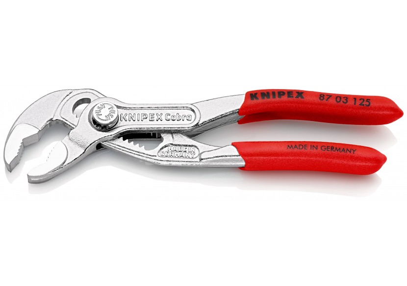 Pince multiprise Cobra® 125mm - PVC - Chromée - Ouverture 27mm - 13 positions - Knipex - 8703125
