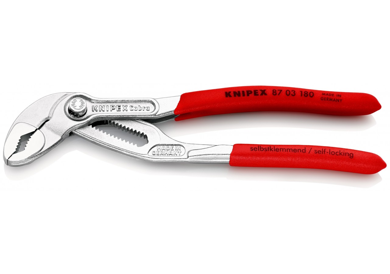 Pince multiprise Cobra® 180mm - PVC - Chromée - Ouverture 36mm - 18 positions - Knipex - 8703180
