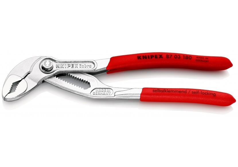 Pince multiprise Cobra® 180mm - PVC - Chromée - Ouverture 36mm - 18 positions - Knipex - 8703180